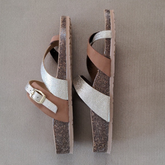 Bos. & Co. Parr Slip on Sandal in Brandy Nubuck and Gold Multi Lux Size 42/11 - Picture 4 of 7